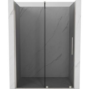 MEXEN/S - Velár posuvné sprchové dvere 140, grafit, nikel kartáčovaný 871-140-000-41-97 vyobraziť