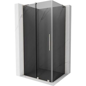 MEXEN/S - Velar L sprchovací kút, posuvné dvere 120 x 110, grafit, nikel kartáčovaný 871-120-110-43-97 vyobraziť