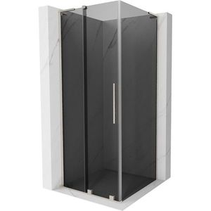 MEXEN/S - Velar L sprchovací kút, posuvné dvere 120 x 120, grafit, nikel kartáčovaný 871-120-120-43-97 vyobraziť
