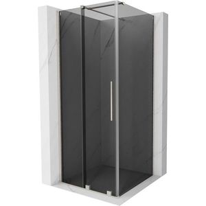 MEXEN/S - Velár sprchovací kút, posuvné dvere 110 x 110, grafit, nikel kartáčovaný 871-110-110-41-97 vyobraziť
