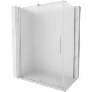 MEXEN/S - Velár sprchovací kút, posuvné dvere 140 x 80, dekor, nikel kartáčovaný 871-140-080-31-97 vyobraziť