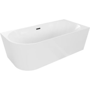 MEXEN/S - Mia voľne stojaca rohová vaňa pravá 160 x 80, biela, sifón a prepad čierna 52691608000P-70 vyobraziť