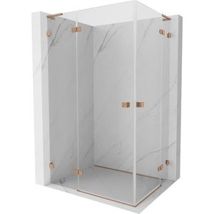 MEXEN/S - Lunar L Duo sprchovací kút dvere krídlové 110 x 75, transparent, meď kartáčovaná 834L-110L-075P-65-00 vyobraziť