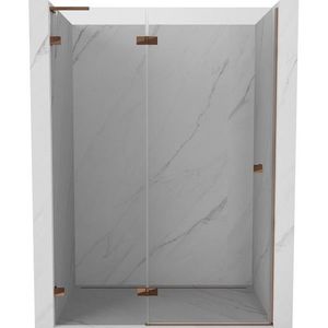 MEXEN/S - Lunar L sprchové dvere krídlové ľavé 140, transparent, ružové zlato 834L-140-000-60-00-L vyobraziť