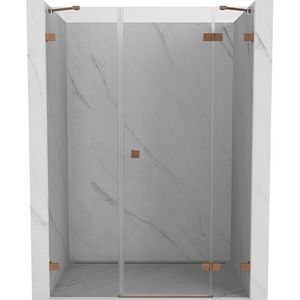 MEXEN/S - Lunar sprchové dvere krídlové pravé 150, transparent, meď kartáčovaná 834S-150-050-65-00-P vyobraziť