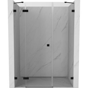 MEXEN/S - Lunar sprchové dvere krídlové ľavé 150, transparent, čierna 834S-150-050-70-00-L vyobraziť