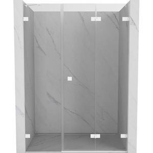 MEXEN/S - Lunar-F skladacie sprchové dvere pravé 145, transparent, biela 836S-145-050-20-00-P vyobraziť