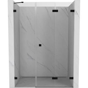 MEXEN/S - Lunar-F skladacie sprchové dvere pravé 150, transparent, čierna 836S-150-050-70-00-P vyobraziť