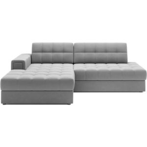 Sivá zamatová rozkladacia rohová pohovka (ľavý roh/s leňoškou) Blezalt – ELTAP vyobraziť