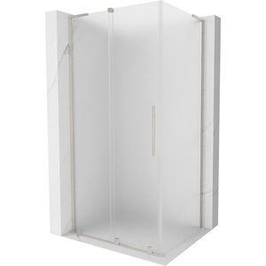 MEXEN/S - Velar L sprchovací kút, posuvné dvere 100 x 80, dekor, nikel kartáčovaný 871-100-080-33-97 vyobraziť