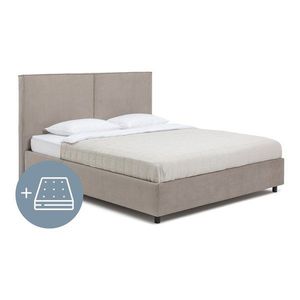 Čalúnená dvojlôžková posteľ taupe s úložným priestorom s matracom/s roštom 180x200 cm Myra Bold – Bonami Selection vyobraziť