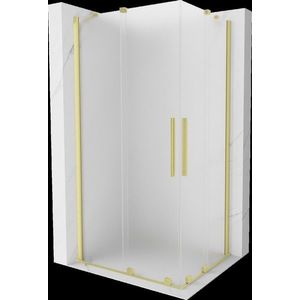 MEXEN/S - Velar Duo sprchovací kút, posuvné dvere 100 x 90, dekor, zlato kartáčovaná 871-100-090-32-55 vyobraziť
