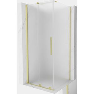 MEXEN/S - Velár sprchovací kút, posuvné dvere 100 x 100, dekor, zlato kartáčovaná 871-100-100-31-55 vyobraziť