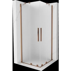 MEXEN/S - Velar Duo sprchovací kút, posuvné dvere 100 x 100, dekor, ružové zlato 871-100-100-32-60 vyobraziť