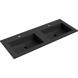 MEXEN - Otis dvojumývadlo zapustené do dosky 121 x 46, 5, čierna mat 25181271D vyobraziť