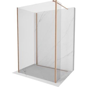 MEXEN/S - Kioto Sprchová zástena WALK-IN 120 x 85 x 40, transparent, meď kartáčovaná 800-120-085-221-65-00-040 vyobraziť