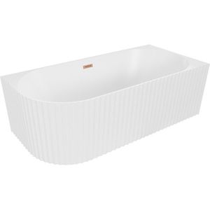 MEXEN/S - Gia voľne stojaca rohová vaňa reliéf pravá 170 x 80, biela mat, sifón a prepad meď kartáčovaná 52701708001P-65 vyobraziť