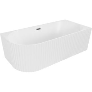 MEXEN/S - Gia voľne stojaca rohová vaňa reliéf pravá 170 x 80, biela mat, sifón a prepad grafit metal 52701708001P-95 vyobraziť