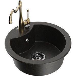 MEXEN/S MEXEN/S - Diego granitový drez 1-miska vrátane batérie Carla, čierna/zlatá metalik 6512-75-670700-50-B vyobraziť