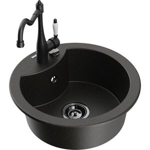 MEXEN/S MEXEN/S - Diego granitový drez 1-miska vrátane batérie Carla, čierna/zlatá metalik 6512-75-670700-70-B vyobraziť