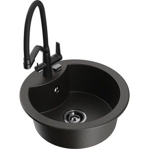 MEXEN/S MEXEN/S - Diego granitový drez 1-miska vrátane batérie Duo, čierna/zlatá metalik 6512-75-671701-70-B vyobraziť