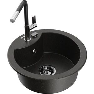 MEXEN/S MEXEN/S - Diego granitový drez 1-miska vrátane batérie Flora, čierna/zlatá metalik 6512-75-670401-07-B vyobraziť