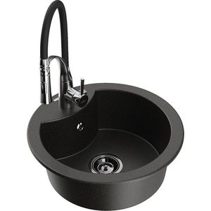 MEXEN/S MEXEN/S - Diego granitový drez 1-miska vrátane batérie Aster, čierna/zlatá metalik 6512-75-73450-07-B vyobraziť