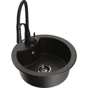 MEXEN/S MEXEN/S - Diego granitový drez 1-miska vrátane batérie Aster, čierna/zlatá metalik 6512-75-73450-70-B vyobraziť