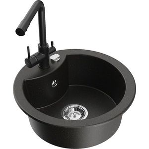 MEXEN/S MEXEN/S - Diego granitový drez vrátane batérie Duero, čierna/zlatá metalik 6512-75-671600-70 vyobraziť