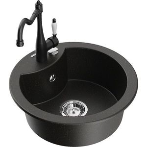 MEXEN/S MEXEN/S - Diego granitový drez 1-miska vrátane batérie Carla, čierna/zlatá metalik 6512-75-670700-70 vyobraziť