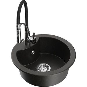 MEXEN/S MEXEN/S - Diego granitový drez 1-miska vrátane batérie Aster, čierna/zlatá metalik 6512-75-73450-70 vyobraziť