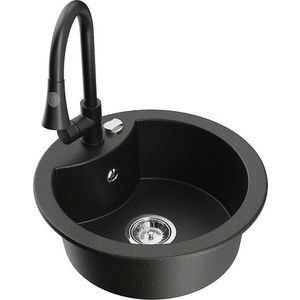 MEXEN/S MEXEN/S - Diego granitový drez 1-miska vrátane batérie Elia, čierna/zlatá metalik 6512-75-670101-70 vyobraziť