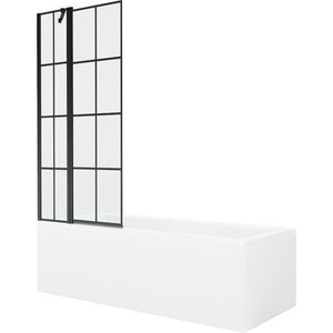 MEXEN/S - Cubik obdĺžniková vaňa 150 x 70 cm s panelom + vaňová zástena 80, čierna vzor 550315070X9408117077 vyobraziť