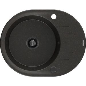 MEXEN/S MEXEN/S - Kevin granitový drez 1 s odkvapkávačom 586 x 458 mm, čierna/zlatý metalik, + čierny sifón 6517581005-75-B vyobraziť