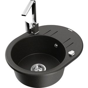 MEXEN/S MEXEN/S - Kevin granitový drez s odkvapkávačom vrátane batérie Rita, čierna/zlatá metalik 6517-75-670300-00 vyobraziť