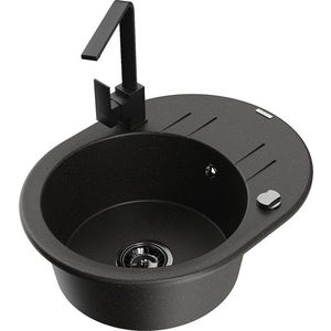 MEXEN/S MEXEN/S - Kevin granitový drez s odkvapkávačom vrátane batérie Rita, čierna/zlatá metalik 6517-75-670300-70-B vyobraziť