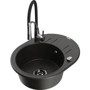 MEXEN/S MEXEN/S - Kevin granitový drez s odkvapkávačom vrátane batérie Aster, čierna/zlatá metalik 6517-75-73450-07-B vyobraziť