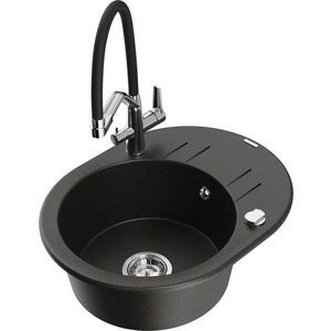 MEXEN/S MEXEN/S - Kevin granitový drez 1-miska vrátane batérie Duo, čierna/zlatá metalik 6517-75-671701-07 vyobraziť