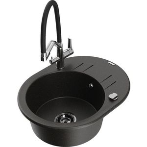 MEXEN/S MEXEN/S - Kevin granitový drez 1-miska vrátane batérie Duo, čierna/zlatá metalik 6517-75-671701-07-B vyobraziť