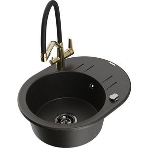 MEXEN/S MEXEN/S - Kevin granitový drez 1-miska vrátane batérie Duo, čierna/zlatá metalik 6517-75-671701-57-B vyobraziť