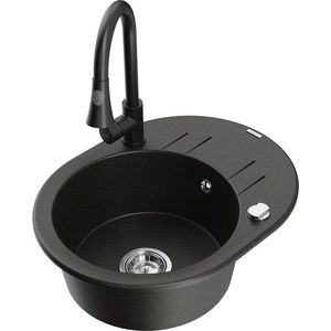 MEXEN/S MEXEN/S - Kevin granitový drez 1 s odkvapkávačom vrátane batérie Elia, čierna/zlatá metalik 6517-75-670101-70 vyobraziť