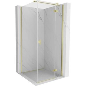 MEXEN/S - Mist HT sprchovací kút dvere krídlové pravá 80 x 80, transparent, zlato kartáčovaná 8A5T-080-080-55-00-P vyobraziť