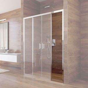 Mereo Pevný diel sklenený s profilom a tesnením pre CK80453K, 150x190 cm, sklo číre, chrom ALU CKND279K4 vyobraziť