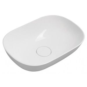 SAPHO - ERIDAN umývadlo na dosku vrátane krytu výpuste 50x35cm, liaty mramor, biela ER500 vyobraziť