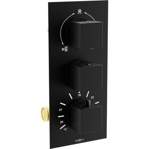 MEXEN - Cube termostatická batérie sprcha / vaňa 3-output, čierna 77503-70 vyobraziť