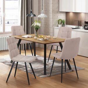Jedálenský stôl 140x80 BERGEN dub + 4 stoličky BERGEN béžová vyobraziť