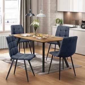 Jedálenský stôl 140x80 BERGEN dub + 4 stoličky BERGEN sivá vyobraziť