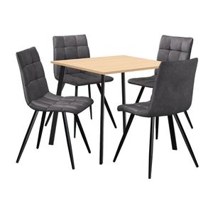Jedálenský stôl 80x80 BERGEN dub + 4 stoličky BERGEN sivé mikrovlákno vyobraziť