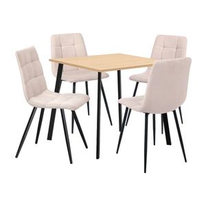 Jedálenský stôl 80x80 BERGEN dub + 4 stoličky BERGEN béžová vyobraziť