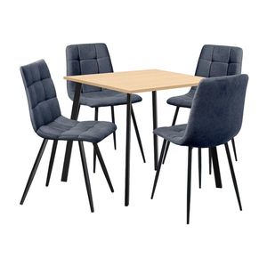 Jedálenský stôl 80x80 BERGEN dub + 4 stoličky BERGEN sivá vyobraziť
